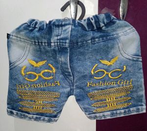 (1.5 Yr-2.5yr)Yellow Top With denim Shorts