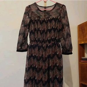 Paisley Print Sheer Dress