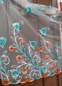 Floral Embroidered Net Dupatta