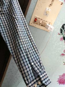 Classic men&#39;s long-sleeved Char.Black&amp;Grn&amp;Wht shir