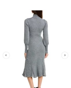 Stylish Gray Knit Midi Dress