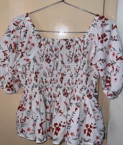 White Floral Top
