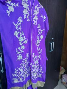 Purple Ethnic Semi Stitched Suit💜