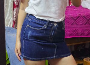 Denim Mini Skirt(vintage)