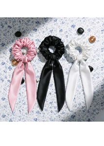 Satin Ribbon Scrunchies - Set of 3