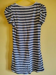 Striped Bow T-Shirt Dress