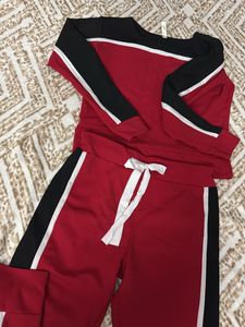 Red Black coord suit