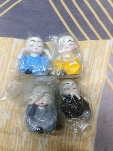 Set of Four Cute Monk Figurines Combo