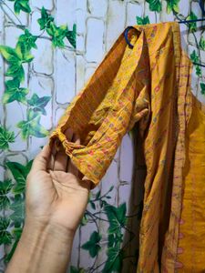 Mustard Yellow Embroidered Kurta