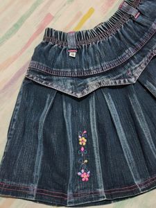 Girls Jeans Faded Skirt