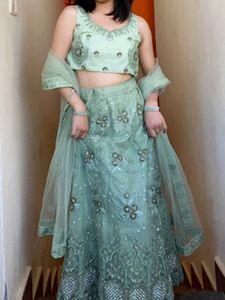 Elegant Mint Green Lehenga Choli