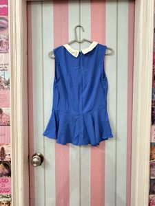 Forever 21 Blue Peplum Top