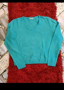 Teal V-Neck Sweater