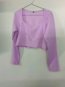 Lilac Long Sleeve Crop Top