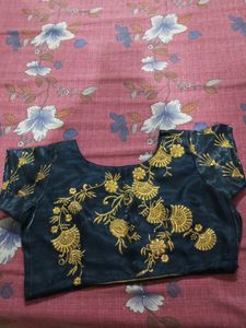 Blause Full Embroidery Navey Blue
