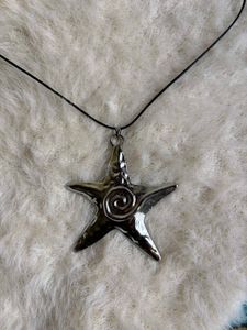 Star black string pinterest necklace