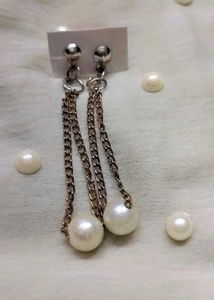 Pearl Chain Drop Earrings