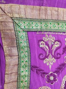 Purple Embroidered Saree