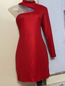 Tokyo Talkies Red One-Shoulder Mini Dress