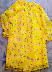 Yellow Floral Print Dress