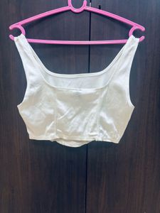 H&amp;M Original White Corset Tank