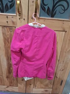 Pink Blazer with White Trim