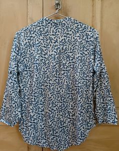 White and blue top