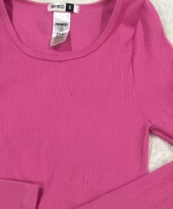 pep&amp;co pink full sleeves crop top