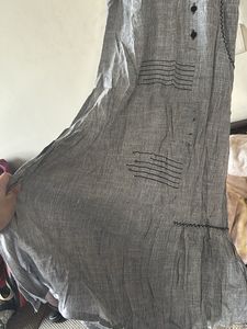 Embroidered Grey Kurta long