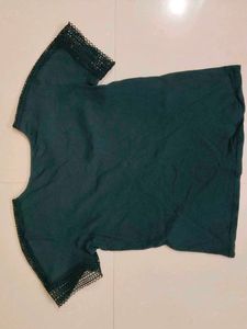 Green Lace Trim Tee