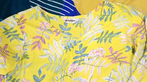 Trendy Women Yellow Floral Print Cord Set