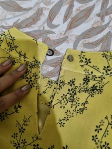 Yellow Floral Print Top