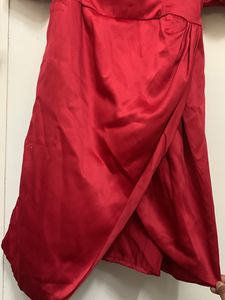 red square neck dress
