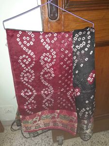 Beautiful Bandhej Print Poly Silk Saree