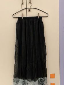 locally stitched black crinked chiffon skirt