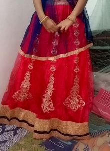 Pink And Blue Lehnga