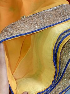 Ombre Effect Mustard Saree