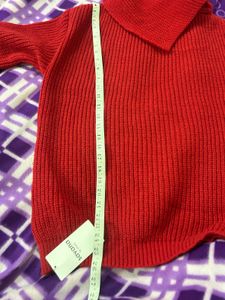 Winter Woman Red Sweater  Mini Dress