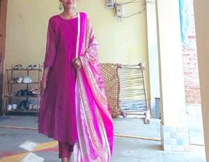 Magenta Anarkali Suit Set