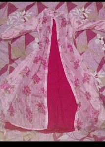 Pink Floral Kurta Set