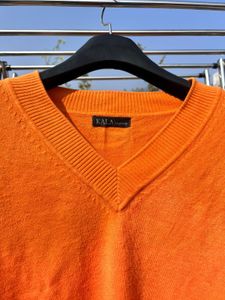 Stylish Orange Knit Sweater
