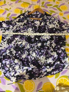 Beautiful Floral Print Draped Imported Top