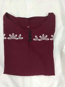 Burgundy Floral Blouse