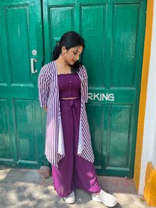 Women Purple Jumpsuit/Co Ord Set