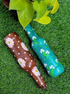 Hand-Painted Decorative Bottles(set Of 2)