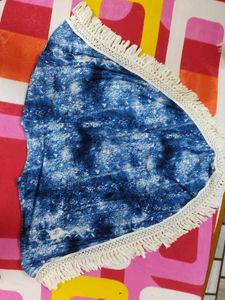 Stylish Blue Tie-Dye Cape Top