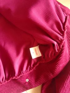Burgundy Corduroy Cropped Jacket