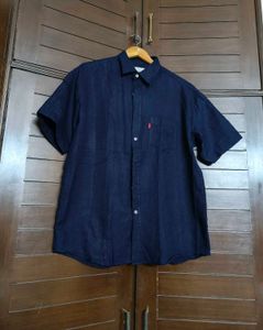 DSSA Men Dark Blue Regular Fit Shirt