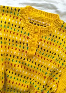 Handmade Knit Ruffle Sweater