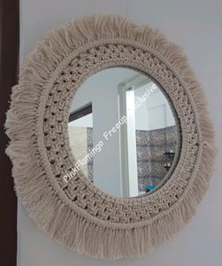 16 Inches Macrame Mirror White🤍